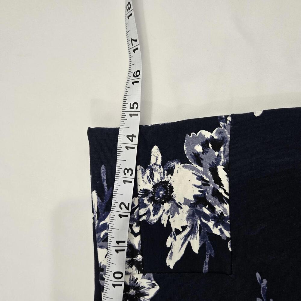 Simply Styled Navy Floral Print Body Con Pencil Skirt Career Size Med Petite - Picture 5 of 8